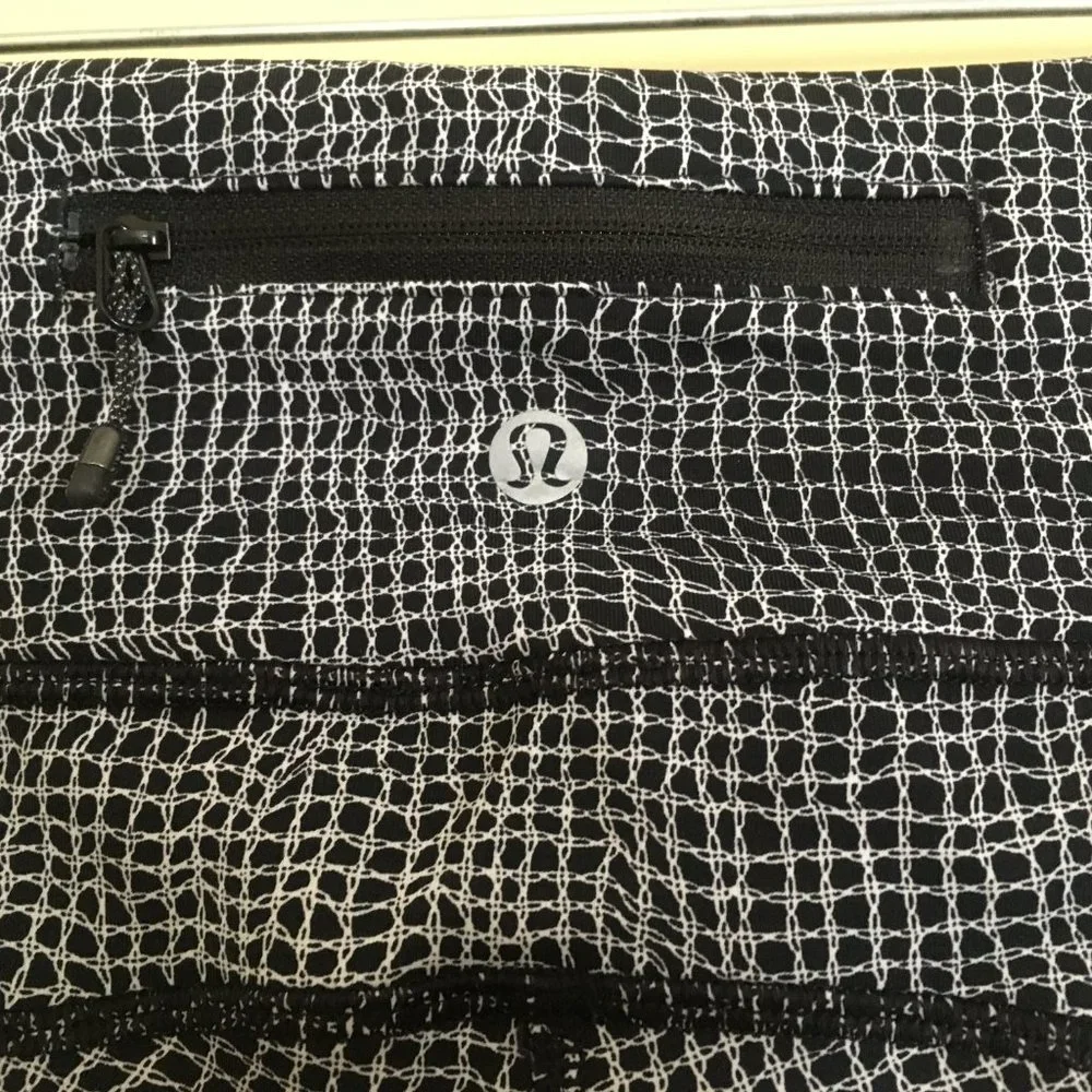 Lululemon Speed Tight V Fall Net Crop Leggings 2 Athletic Running Gym Workout